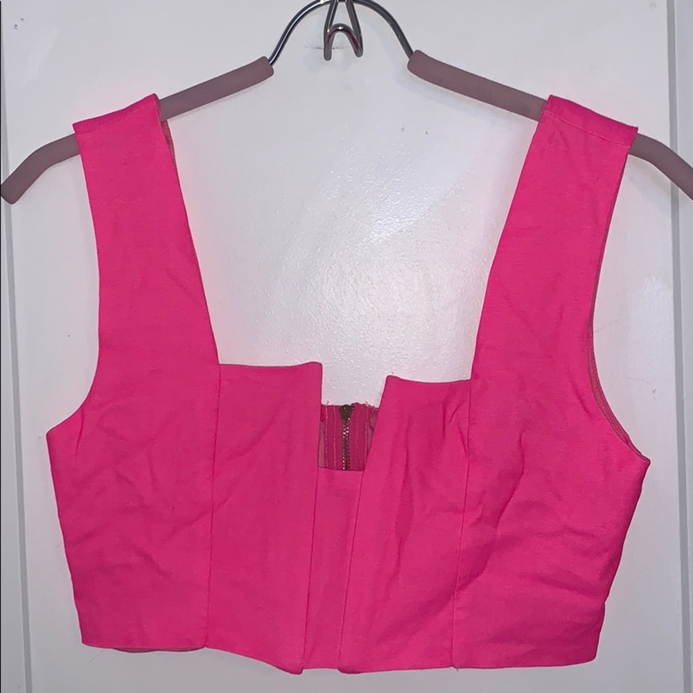 Neon Pink Bralette Style Crop Top